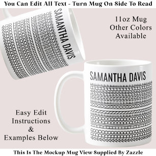 Taza De Café Crea Tu Propio Mensaje Oculto Largo y Nombre 151BW