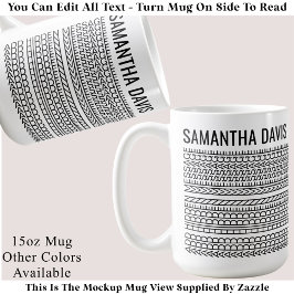 Taza De Café Crea tu propio mensaje oculto largo y nombre 151BW