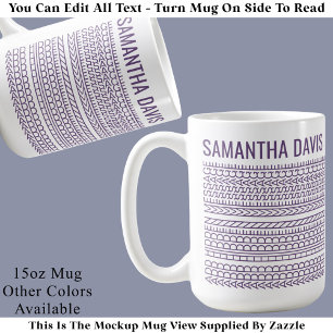 Taza De Café Crea tu propio mensaje oculto largo y nombre 151PW
