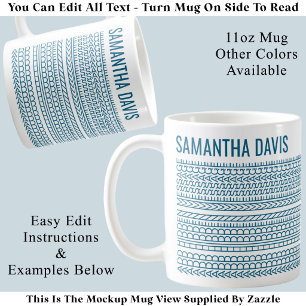 Taza De Café Crea Tu Propio Mensaje Oculto Largo y Nombre 151TW