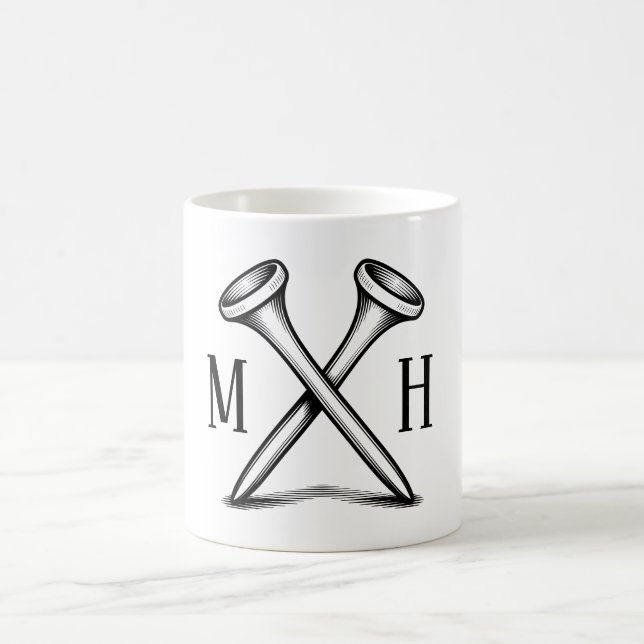 Taza De Café Crea tu propio monograma de golf personalizado (Centro)