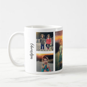 Taza De Café Crea tu propio monograma de nombre con collage de