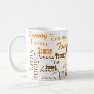 Taza De Café Crea tu propio naranja a un patrón de nombre marró