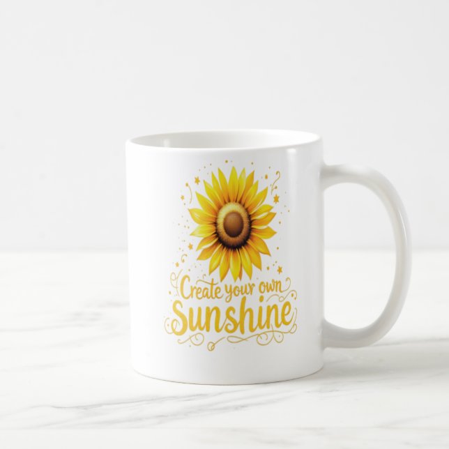 Taza De Café Crea tu propio sol - Girasol Motivador (Derecha)