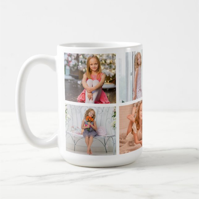 Taza De Café Crea tu propio tazón de café de 7 Collages de foto (Izquierda)