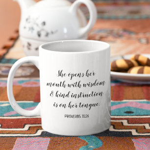 Taza De Café Crea tu propio texto de versículo bíblico en calig