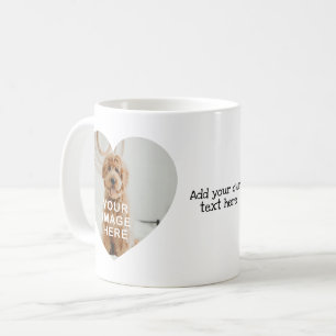 Taza De Café Crea tus propias 2 fotos y texto en forma de coraz