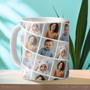 Taza De Café Crea un collage de fotos personalizado con 3 fotos