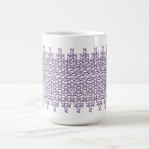 Taza De Café Crea un Mensaje Secreto Personalizado Morado Genia