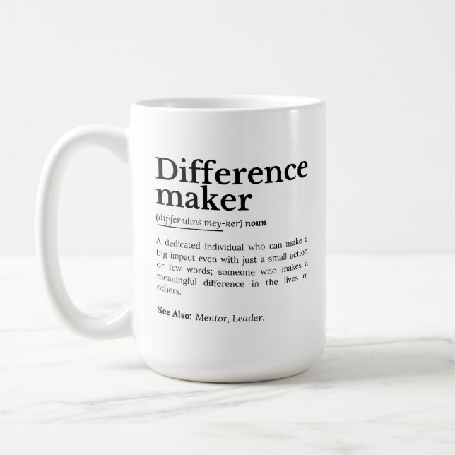 Taza De Café Creador de diferencias - Cotización Inspiradora (Izquierda)