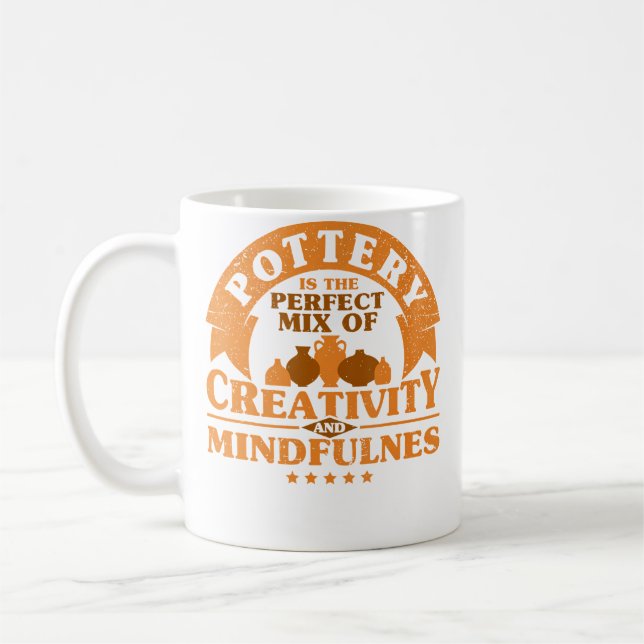 Taza De Café Creadores de Cerámica Creatividad Y Mente Pottery  (Izquierda)