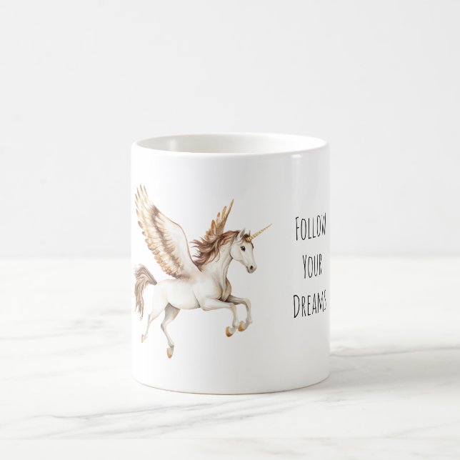 Taza De Café Cream Brown Pegasus Unicorn (Centro)