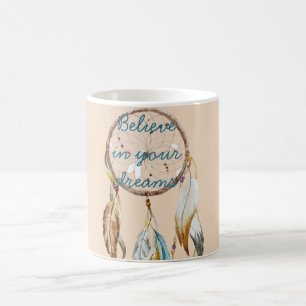 Taza De Café Cream Brown Turquoise Dream Catcher