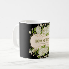 Taza De Café Cream Floral Happy Mother's Day Mug