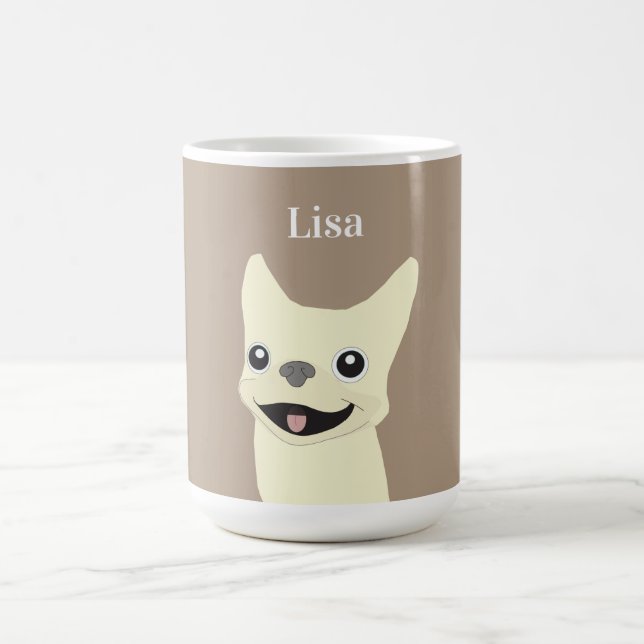 Taza De Café Cream French Bulldog, Warm Taupe (Centro)