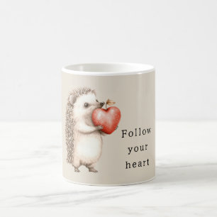 Taza De Café Cream Hedgehog Apple Heart
