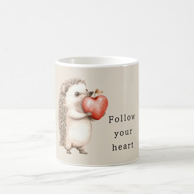 Taza De Café Cream Hedgehog Apple Heart (Centro)