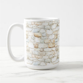 Taza De Café Cream White Grey Faux Stones  