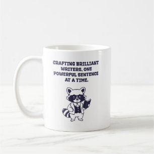 Taza De Café Creando escritores brillantes, una oración poderos