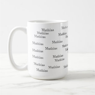 Taza De Café crear el patrón de nombres en blanco y negro