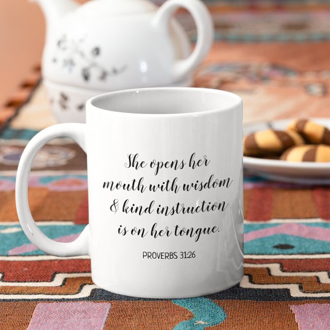 Taza De Café Crear su propia caligrafía Biblia Verso texto (Create Your Own Calligraphy Bible Verse Text Coffee Mug)