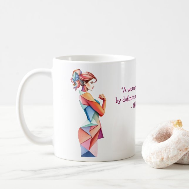 Taza De Café Crear su propia cita del Día de la Mujer Inspirado (Con donut)
