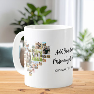 Taza De Café Crear su propio Collage de fotos con forma de cora