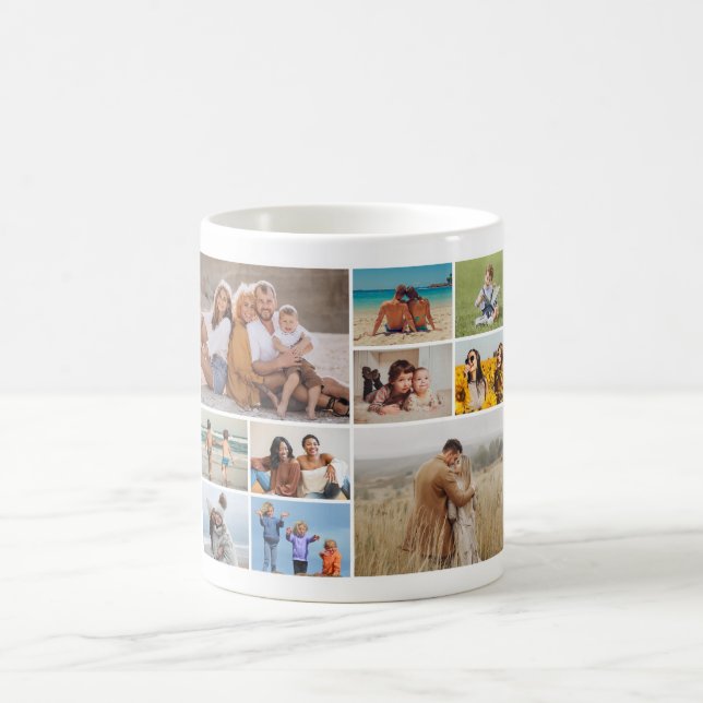 Taza De Café Crear su propio Collage de fotos de 10 (Centro)