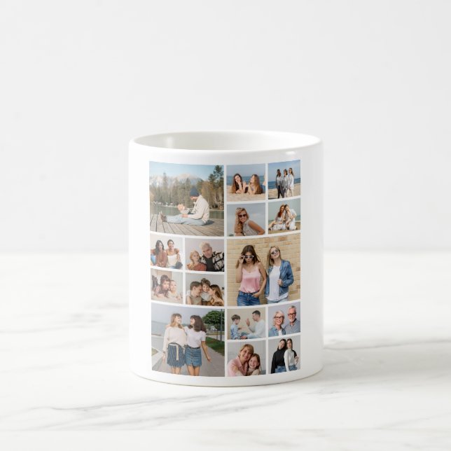 Taza De Café Crear su propio Collage de fotos de 15 (Centro)