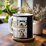 Taza De Café Crear su propio Collage de fotos de 4 - Nombre del<br><div class="desc">Usa hasta cuatro fotos cuadradas o selfie para crear un regalo único y personal. O puedes mantener al cachorro hipster y hacer un keepsake de moda. Si necesita ajustar las imágenes,  haga clic en la herramienta personalizar para realizar cambios.</div>