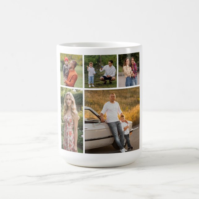 Taza De Café Crear su propio Collage de fotos de 5 (Centro)