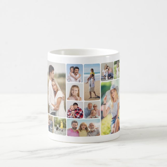 Taza De Café Crear su propio Collage de fotos de esquinas redon (Centro)