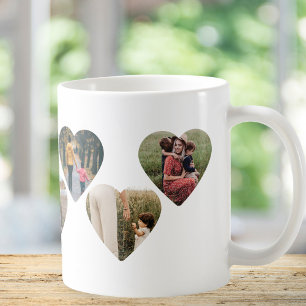 Taza De Café Crear su propio Collage de fotos de forma de coraz