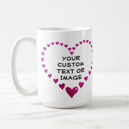 Taza De Café Crear su propio diseño de corazones rosados person