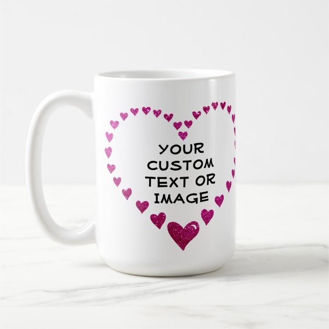 Taza De Café Crear su propio diseño de corazones rosados person (Izquierda)