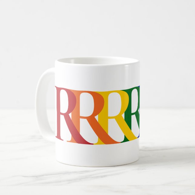 Taza De Café Crear su propio monograma arcoiris (Anverso izquierdo)