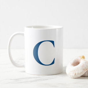 Taza De Café Crear su propio Monograma Azul Grande