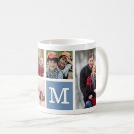 Taza De Café Crear su propio monograma de 5 Collages de fotos 