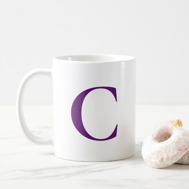 Taza De Café Crear su propio Monograma Gran Púrpura (Con donut)
