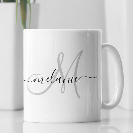 Taza De Café Crear Su Propio Monograma Personalizado Y Script D
