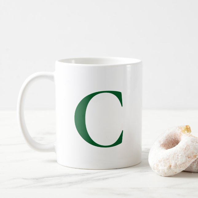 Taza De Café Crear su propio Monograma Verde Grande (Con donut)