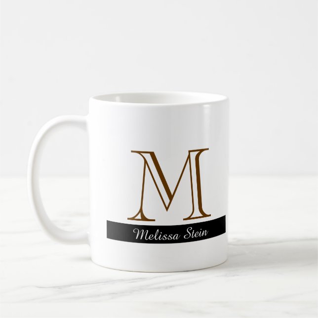 Taza De Café crear su propio mug de monograma (Izquierda)