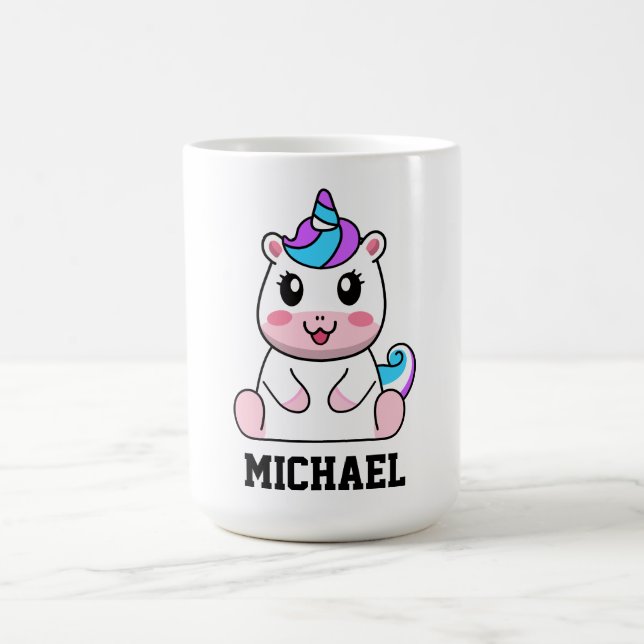 Taza De Café Crear su propio nombre de unicornio corto (Centro)