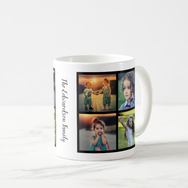Taza De Café Crear su propio nombre familiar de colección de fo (Anverso derecho)