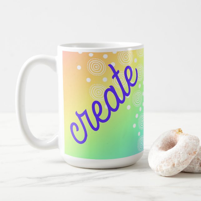 Taza De Café Crear tazón de café con arco iris (Con donut)