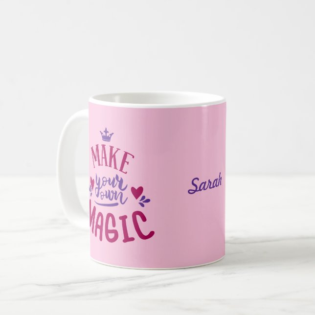 Taza De Café Crear tu propio nombre mágico personalizado (Anverso izquierdo)