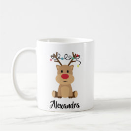 Taza De Café Crear tu propio nombre Navidades de renos divertid