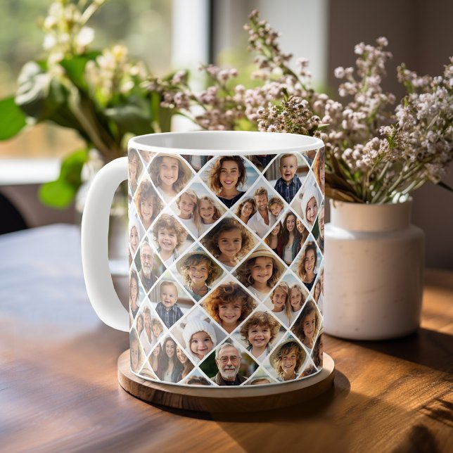 Taza De Café Crear un Collage de fotos Personalizado con 12 fot (Personalized mug with 12 photos)