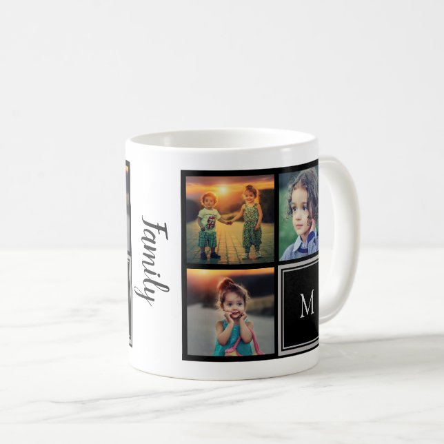 Taza De Café Crear un monograma de fotografía familiar (Anverso derecho)