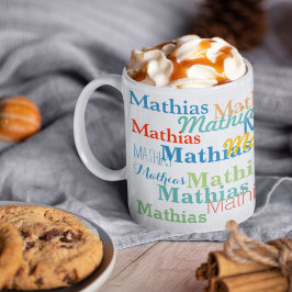 Taza De Café Crear un patrón de nombre en blanco